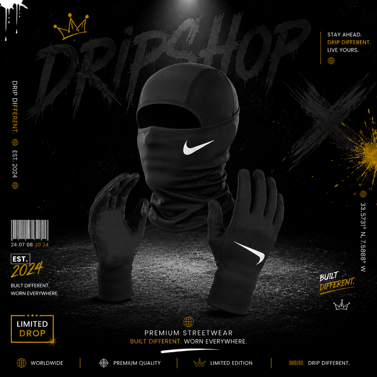 Cagoule Nike + Les gants Nike